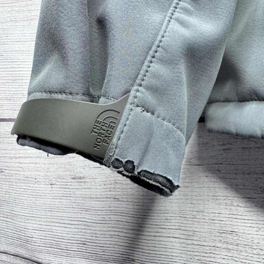 The North Face Mens Soft Shell Jacket Grey Orange‎ Full Zip Size L FLAW
